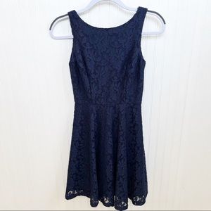 Speechless Navy Blue Lace Sleeveless Fit n Flare Skater Dress Size XS